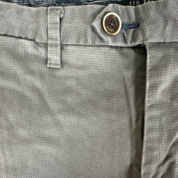 Ted Baker London Pants Mens 32x34 Brown Check Pattern Slim Straight Exmoor Chino - Picture 4 of 10